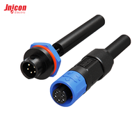 Connecteur étanche M12 2+3 broches, installable sur site, IP67, type à souder, hybride, pour alimentation et signal, pour électrovanne avec retour d'information