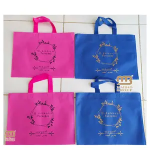 Friendly reusable grocery tote recycled ecobag pp bags laminated non woven fabric nonwoven shopping bag with custom print logo
