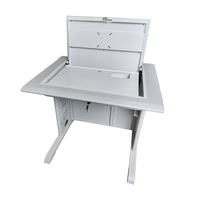 Mobilier éducatif en gros Table d'étude pour étudiants Moniteur caché Bureau d'ordinateur rabattable pliable verrouillable pour l'école