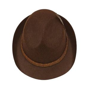 Sombrero Fedora Tradicional Alemán de Fieltro para Oktoberfest con Pluma y Banda Trenzada para Disfraces de Festival Bávaro, Fiestas y Actuaciones Escénicas - Product Image 3