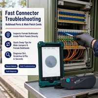 Sonde d'inspection de fibre optique automatique WiFi sans fil, microscope portable pour inspection de fibres optiques SC FC LC Bulkhead pour FTTH