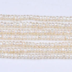 Natural 2.5-3mm Flat White Freshwater <b>Pearl</b> String <b>Loose</b> Potato Shaped Beads for DIY Jewelry Accessories - Product Image 2