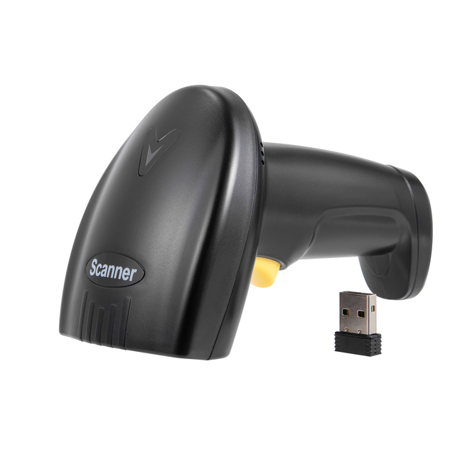 1D Laser 2.4G Wireless Barcode Scanner with 100M Long Range USB Receiver Retail Ready Stock