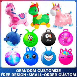 OEM/ODM Produzione Cinese Personalizzata Giocattolo Gonfiabile per Bambini in PVC Unicorno Animale Mucca Cavallo Saltellante Palla Rimbalzante - Product Image 1