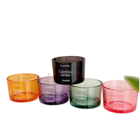 Pot en verre coloré bougie tasse diffuseur sans feu aromathérapie pierre tasse pour huile essentielle ensemble match parfait avec crème pour les yeux