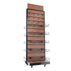 Expositor Moderno Portátil de Madera y Hierro Ligero para Estantes de Supermercado y Objetos Decorativos - Product Image 3