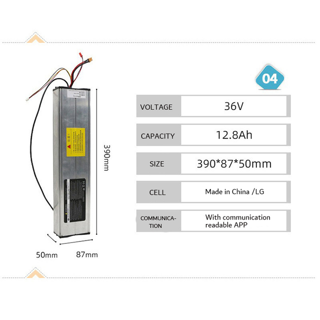 Scooter Part Battery 36V 10Ah 12.8Ah BMS Communication Function APP,with Brand 18650 for Xiaomi Pro/Pro2 Electric Scooter