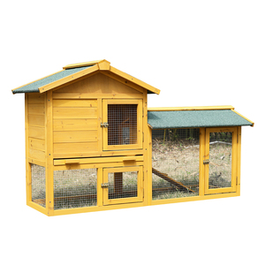 Solido modello all'aperto conigliera unica casa di pollame in legno gabbia per piccoli animali da cortile - Product Image 1