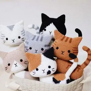Handmade gift magic ball of thread diy crochet cute little cat ornament Cat doll Creative gift kit