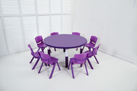 Table ronde en plastique pour enfants, table d'activités pour la maternelle, tables et chaises réglables pour enfants pour l'éducation préscolaire