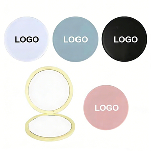 Double-Sided Handheld Cute Plastic Pocket Small <strong>Foldable</strong> Round Shape Travel Makeup Compact <strong>Mirror</strong> With Custom Logo - Product Image 1
