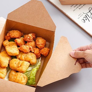 Disposable Kraft Paper Lunch Box Food Packing Box