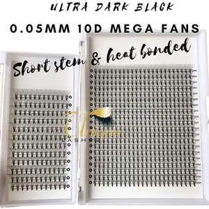 Corée PBT Fiber Silk Lashes Racine courte 0.05 8D 9D 10D Premade Volume Fans Middle Tape Extensions de cils - Product Image 2