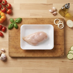 Bandejas de Plástico PET Expandido Desechables Blancas para Carne, Pescado y Pollo de Supermercado OEM con Película Selladora - Product Image 6