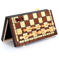 Jeu d'échecs magnétique d'intérieur portable antique fait à la main en bois de haute qualité Puzzle écologique Taille du tournoi Jouet éducatif