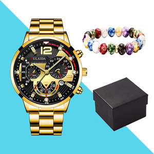 Ensemble de montres à quartz tendance avec bracelet et boîte FD058, montres de sport et d'affaires avec calendrier pour hommes - Product Image 5