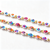 Cadena de eslabones de acero inoxidable con baño de oro PVD de 18K al por mayor, cadena de cable con esmalte de pez para pulseras, collares y accesorios de joyería.