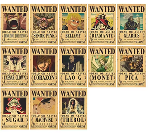 200 Styles Promotion en Gros Affiches Anime Luffy Zoro Nami Shanks Sanji Ace Sabo Affiches <span class=keywords><strong>Wanted</strong></span> en Papier Kraft Dessin Animé Décoration Murale - Product Image 3