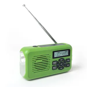 Cắm trại thiết bị tự Powered Hand Crank đài phát thanh có thể sạc lại Crank khẩn cấp thời tiết đài phát thanh