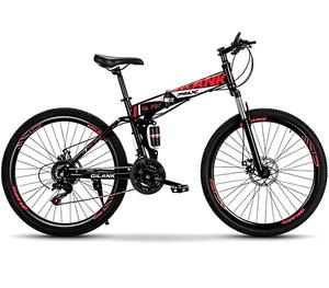 Vélo de montagne pliable en promotion, 21 vitesses, 26 pouces, cadre en acier haute teneur en carbone, double suspension, roues en alliage d'aluminium, freins à disque, pour adultes - Product Image 6