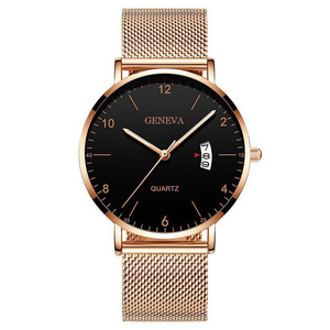 Nuevo reloj de pulsera para hombre, reloj de cuarzo luminoso con correa de malla y correa de cuero, reloj de negocios y moderno para hombre - Product Image 6