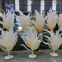 Nouvelle Arrivée : Toile de fond géante en gaze faite à la main avec fleurs artificielles pour centres de table de mariage, décoration de vitrine