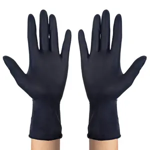高品质黑色检查医用乳胶100% 丁腈橡胶工作手套