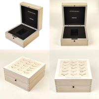 Boîte à montre en bois contreplaqué avec doublure en mousse, logo personnalisé, couvercle à charnière verrouillable, étui de rangement pour une seule montre, pour l'affichage des montres et les cadeaux de luxe