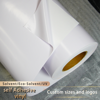 Rollo de Vinilo Autoadhesivo de PVC de 120 micras, Blanco Mate Brillante, Impresión Eco-Solvente, Resistente al Agua, Duradero, Resistente a los Rayos UV