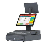 Small MOQ Cash Register Custom Brand All in One Pos Machine With Cash Drawer Thermal Receipt Printer 80mm Cafes Bakery Shop