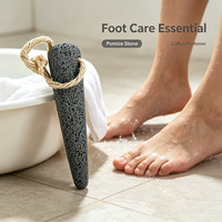 Pierre ponce conique naturelle pour les pieds, éliminateur de callosités volcanique avec corde de suspension pour peaux dures et talons secs, outil de pédicure