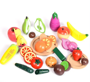 Jouets éducatifs Montessori, ensemble de légumes <span class=keywords><strong>en</strong></span> <span class=keywords><strong>bois</strong></span> pour la <span class=keywords><strong>cuisine</strong></span>, jouets à <span class=keywords><strong>d</strong></span>écouper pour fruits et légumes, enfants - Product Image 2