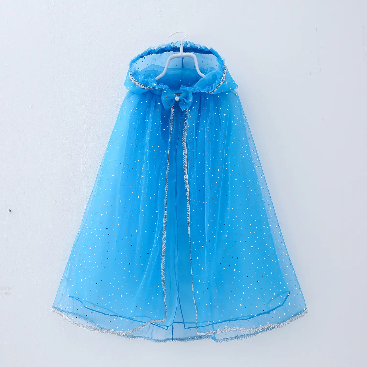 2024 New Arrivals Wholesale Halloween Children Cosplay Wraps Tops Baby Girls Solid Tulle Cloaks Kids Elsa Costumes