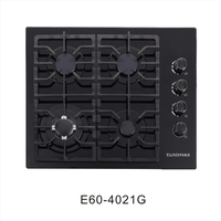Cuisinière à gaz en verre de haute qualité 60CM avec 4 brûleurs Nouveau modèle OEM/ODM pour hôtels et cuisines