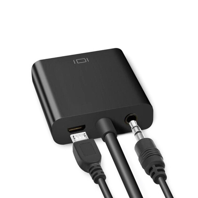 HD to VGA adapter with audio and power supply for graphics card with audio output