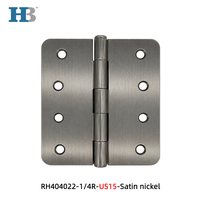 Bisagra de esquina de 4 x 4 pulgadas con radio de 1/4, US15, de acero satinado níquel, bisagra de mortaja completa para puerta interior de madera