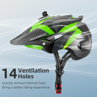 ROCKBROS — Casque de vélo léger, avec support de caméra, pour cyclisme vtt, pour adultes, à visière