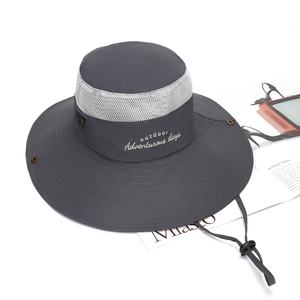 หมวกปีกกว้างระบายอากาศได้สำหรับทุกเพศหมวกทรงถังโลโก้ออกแบบได้ตามที่ต้องการสำหรับกลางแจ้งเล่นสกีชายหาดเดินป่าขี่จักรยานมีตัวอักษร - Product Image 5