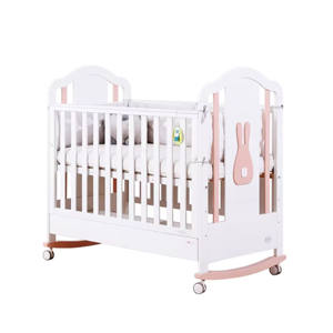 Nueva Cuna de Madera de Pino Sólido Blanca para Bebé, Cuna de Madera para Niños con Ruedas y Cajones de Almacenamiento - Product Image 1