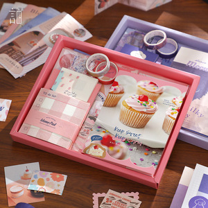 Set per Journaling Artistico Vintage di Tendenza con Carta per Scrapbooking e Quaderno A6 a Quadretti per Ragazze - Product Image 4