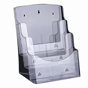 A5 4 layers Clear plastic brochure holder book shelf magazine acrylic desktop magazine rack