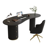 Bureau d'ordinateur en MDF de luxe léger et durable, de forme spéciale, pour bureau, salon de beauté, bureau de consultation médicale, ou comme bureau face à face avec chaise