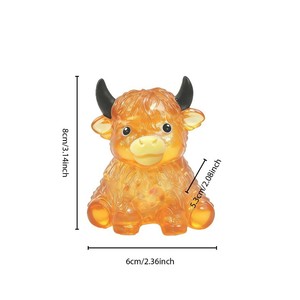 Juguete Blandito de Maltosa con Forma de Vaca Highland Adorable, con Cuernos Grandes, para Aliviar el Estrés, Suministros para Fiestas de Halloween, Regalos - Product Image 2