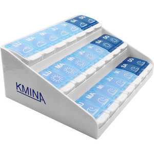 Organisateur de pilules hebdomadaire avec 3 compartiments pour usage domestique, grand organisateur de pilules hebdomadaire KMINA K40023 - Product Image 5