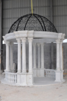 Grand pavillon circulaire en marbre blanc de luxe de style antique grec de décoration de jardin extérieur fait à la main