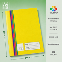Cahiers d'exercices A5 en gros, couverture couleur personnalisée pour les écoles d'Angola, région africaine, 140 pages, lignés simple.
