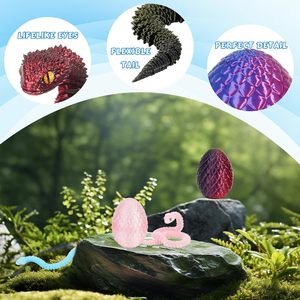 3D Printed Viper <b>Egg</b> Set Figurine with Movable Joints Easter-Themed Creative Children's <b>Toy</b> Wholesale Fully Functional - Product Image 3