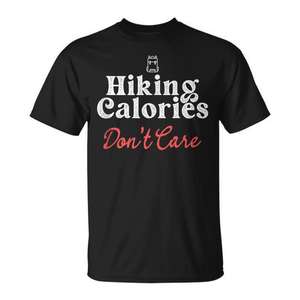 Camiseta sin mangas Hiking Calories Don't Care para amantes de la comida, ropa para actividades al aire libre - Product Image 1