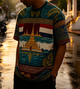 <span class=keywords><strong>เสื้อ</strong></span>ยืดลายกราฟิก<span class=keywords><strong>ว</strong></span>ินเทจสไตล์ลา<span class=keywords><strong>ว</strong></span>สำหรับผู้ชาย พรีเมียม เป็นมิตรกับสิ่งแ<span class=keywords><strong>ว</strong></span>ดล้อม แห้งเร็ว พิมพ์ลายแบบดั้งเดิมของลา<span class=keywords><strong>ว</strong></span> พิมพ์ลายเต็มตั<span class=keywords><strong>ว</strong></span> - Product Image 2