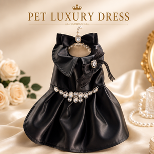 Dog Luxury Dress PU Leather Princess Pet Dress for Small Dogs <b>Cats</b> Crystal Bow Party Wedding <b>Clothes</b> Design Logo Wholesale - Product Image 1